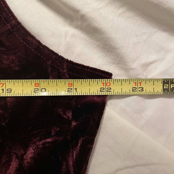 MIDYAT tank top in burgundy, women SIZE XL. crushed velour VINTAGE with tag. - Picture 5 of 7